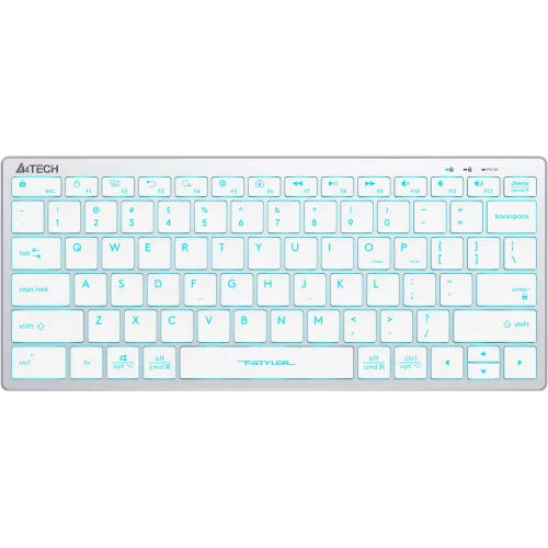 Клавиатура A4Tech FX61 белый USB slim LED (FX61 WHITE) кабель 1.5м