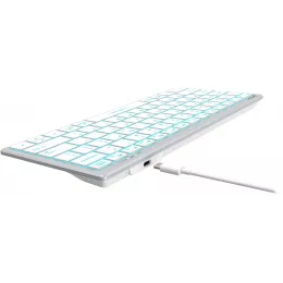 Клавиатура A4Tech FX61 белый USB slim LED (FX61 WHITE) кабель 1.5м