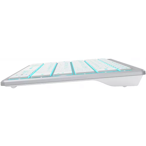 Клавиатура A4Tech FX61 белый USB slim LED (FX61 WHITE) кабель 1.5м