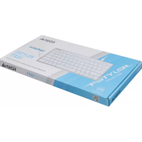 Клавиатура A4Tech FX61 белый USB slim LED (FX61 WHITE) кабель 1.5м