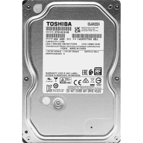 Жесткий диск Toshiba SATA-III 1TB DT01ACA100 Desktop 4KN (7200rpm) 32Mb 3.5"