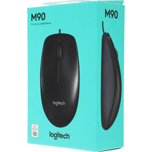 Мышь Logitech M90 черный оптическая 1000dpi USB 2but (910-001795)