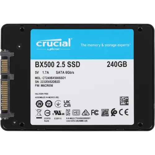 Накопитель SSD Crucial S SATA-III 240GB CT240BX500SSD1 BX500 2.5"