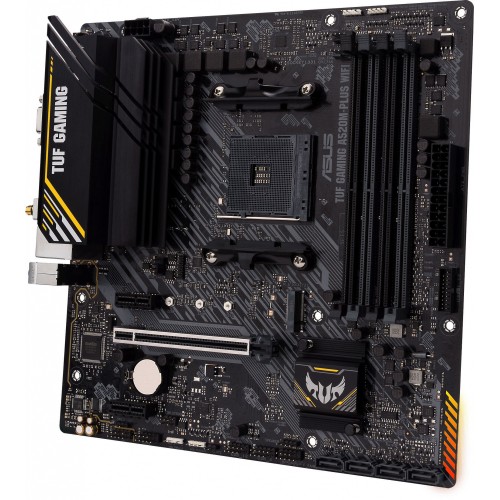 Материнская плата Asus TUF GAMING A520M-PLUS WIFI Soc-AM4 AMD A520 4xDDR4 mATX AC`97 8ch(7.1) 2xGgE RAID+VGA+HDMI+DP