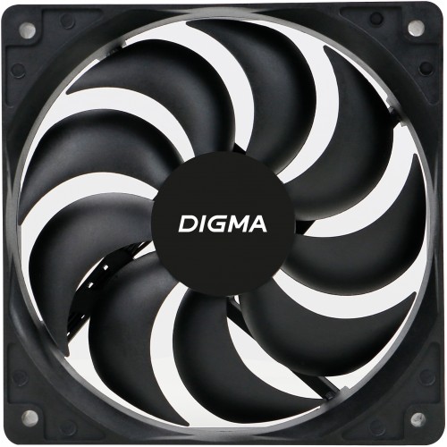 Вентилятор для корпуса Digma DFAN-120-9 120х120x25 черный 3-pin 4-pin (Molex) 23дБ (упак.:1шт) Ret