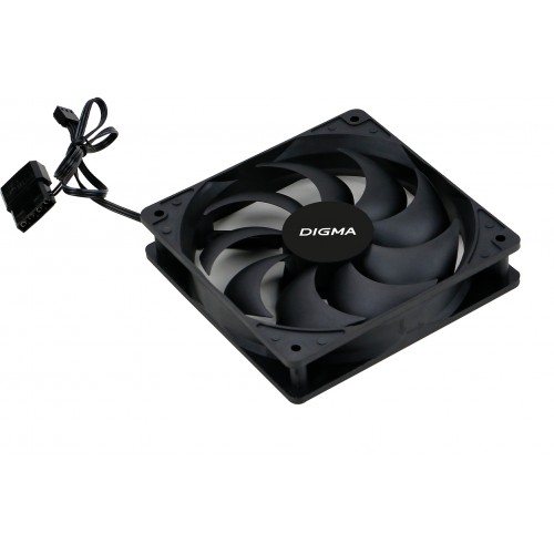 Вентилятор для корпуса Digma DFAN-120-9 120х120x25 черный 3-pin 4-pin (Molex) 23дБ (упак.:1шт) Ret