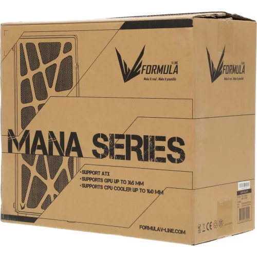 Корпус Formula Mana черный без БП ATX 4x120mm 2xUSB2.0 1xUSB3.0 audio bott PSU