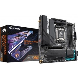 Материнская плата Gigabyte B650M AORUS ELITE AX Socket AM5 AMD B650 4xDDR5 mATX AC`97 8ch(7.1) 2.5Gg RAID+HDMI+DP