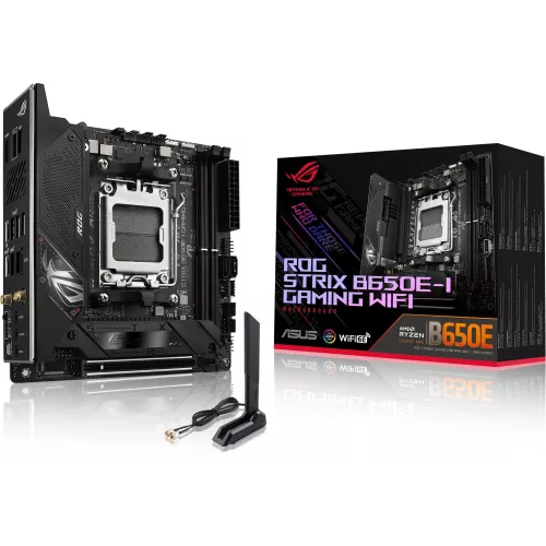 Материнская плата Asus ROG STRIX B650E-I GAMING WIFI Socket AM5 AMD B650 2xDDR5 mini-ITX AC`97 8ch(7.1) 2.5Gg RAID+HDMI