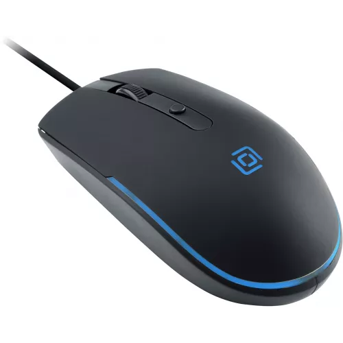 Мышь Оклик 100M черный оптическая 1600dpi USB для ноутбука 4but (1909417)