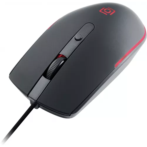 Мышь Оклик 100M черный оптическая 1600dpi USB для ноутбука 4but (1909417)