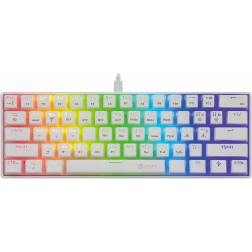 Клавиатура Оклик K763W механическая белый USB беспроводная BT/Radio Multimedia for gamer LED (1920562) кабель 1.5м