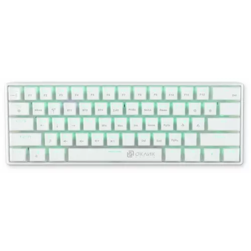 Клавиатура Оклик K763W механическая белый USB беспроводная BT/Radio Multimedia for gamer LED (1920562) кабель 1.5м