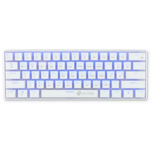 Клавиатура Оклик K763W механическая белый USB беспроводная BT/Radio Multimedia for gamer LED (1920562) кабель 1.5м
