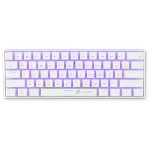Клавиатура Оклик K763W механическая белый USB беспроводная BT/Radio Multimedia for gamer LED (1920562) кабель 1.5м