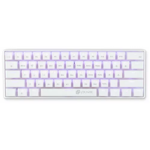 Клавиатура Оклик K763W механическая белый USB беспроводная BT/Radio Multimedia for gamer LED (1920562) кабель 1.5м