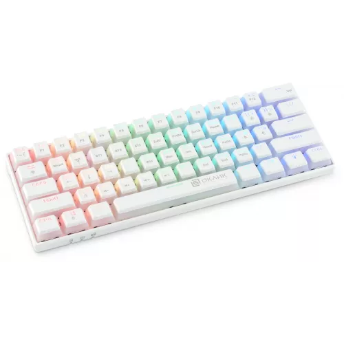 Клавиатура Оклик K763W механическая белый USB беспроводная BT/Radio Multimedia for gamer LED (1920562) кабель 1.5м