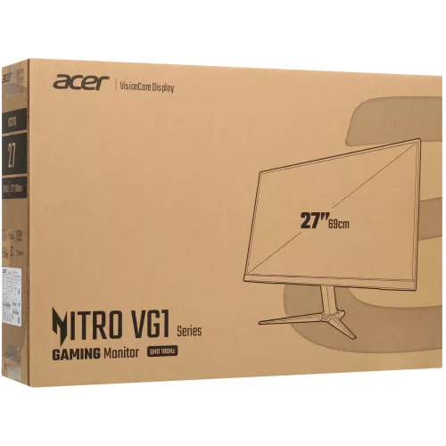 Монитор Acer 27" VG271UM3BMIIPX черный IPS LED 1ms 16:9 HDMI M/M матовая 250cd 178гр/178гр 2560x1440 180Hz FreeSync Premium DP 2K 4.9кг
