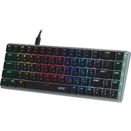 Клавиатура Acer OKW302 механическая серебристый USB Multimedia for gamer для ноутбука LED (ZL.KBDCC.01C) кабель 1.8м
