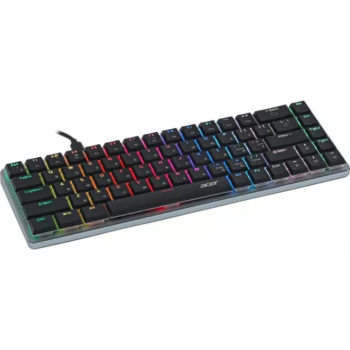 Клавиатура Acer OKW302 механическая серебристый USB Multimedia for gamer для ноутбука LED (ZL.KBDCC.01C) кабель 1.8м