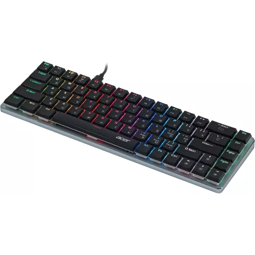 Клавиатура Acer OKW302 механическая серебристый USB Multimedia for gamer для ноутбука LED (ZL.KBDCC.01C) кабель 1.8м