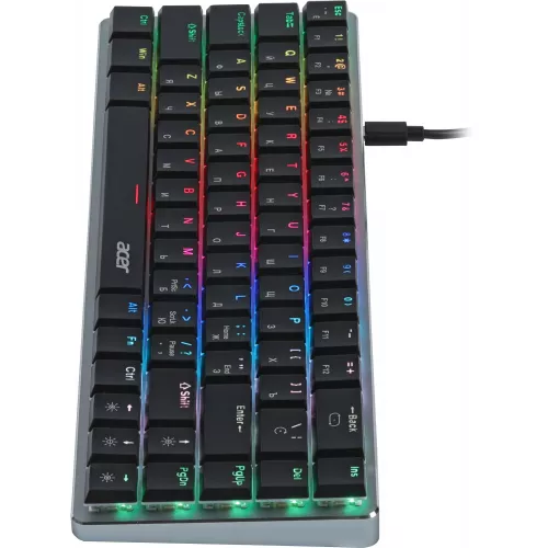 Клавиатура Acer OKW302 механическая серебристый USB Multimedia for gamer для ноутбука LED (ZL.KBDCC.01C) кабель 1.8м