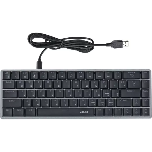 Клавиатура Acer OKW302 механическая серебристый USB Multimedia for gamer для ноутбука LED (ZL.KBDCC.01C) кабель 1.8м