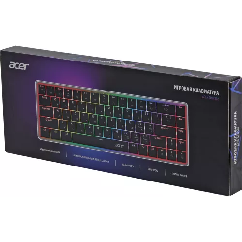 Клавиатура Acer OKW302 механическая серебристый USB Multimedia for gamer для ноутбука LED (ZL.KBDCC.01C) кабель 1.8м