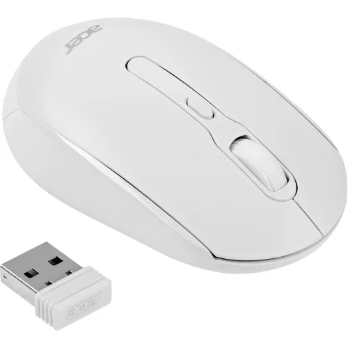 Мышь Acer OMR308 белый оптическая 1600dpi беспров. BT/Radio USB 4but (ZL.MCECC.023)