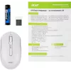 Мышь Acer OMR308 белый оптическая 1600dpi беспров. BT/Radio USB 4but (ZL.MCECC.023)