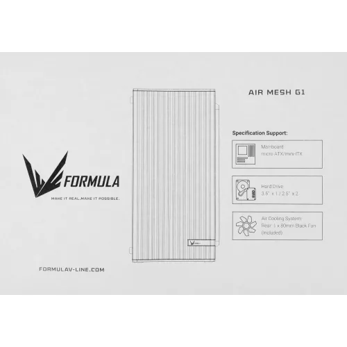 Корпус Formula Air Mesh G1 черный без БП mATX 1x80mm 2xUSB2.0 audio