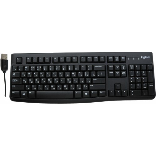 Клавиатура Logitech K120 черный USB (920-002583) кабель 1.5м