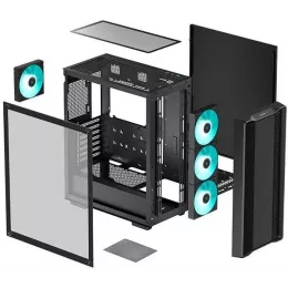 Корпус Deepcool CC560 V2 черный без БП ATX 4x120mm 5x140mm 1xUSB2.0 audio bott PSU