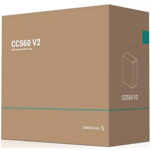 Корпус Deepcool CC560 V2 черный без БП ATX 4x120mm 5x140mm 1xUSB2.0 audio bott PSU