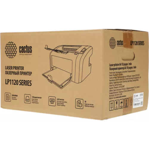 Принтер лазерный Cactus CS-LP1120NWB A4 черный (в комплекте: картридж + кабель USB, Ethernet)