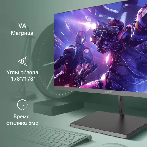Монитор Digma 23.8" Progress 24A501F черный VA LED 16:9 HDMI матовая 250cd 178гр/178гр 1920x1080 100Hz FreeSync VGA FHD 3кг