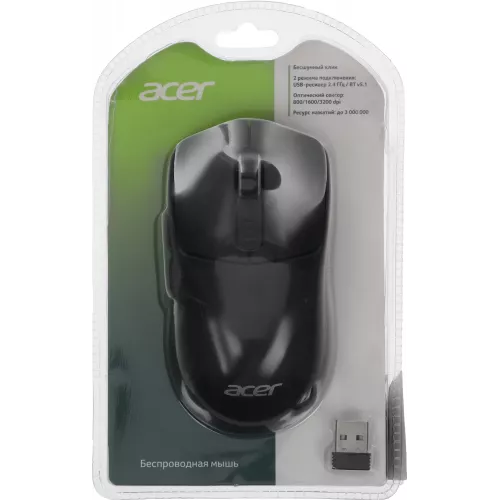 Мышь Acer OMR312 черный оптическая 3200dpi беспров. BT/Radio USB 5but (ZL.MCECC.035)