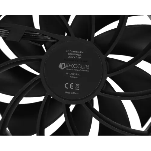 Вентилятор для корпуса ID-Cooling TF-12025-Pro 120х120x25 черный 4-pin 35.2дБ (TF-12025-PRO BLACK) Ret