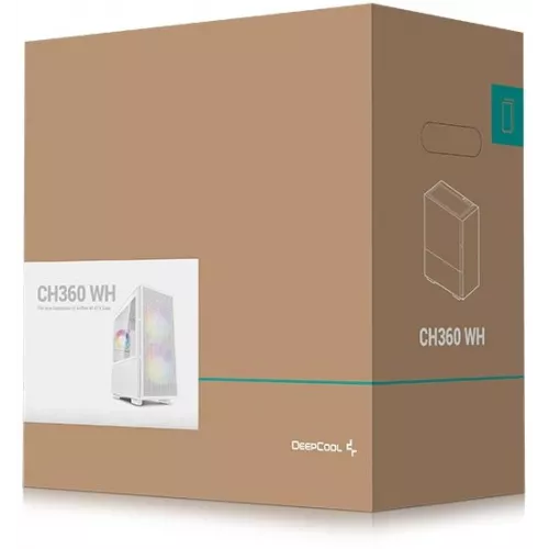 Корпус Deepcool CH360 белый без БП mATX 5x120mm 2x140mm 1xUSB3.0 audio bott PSU