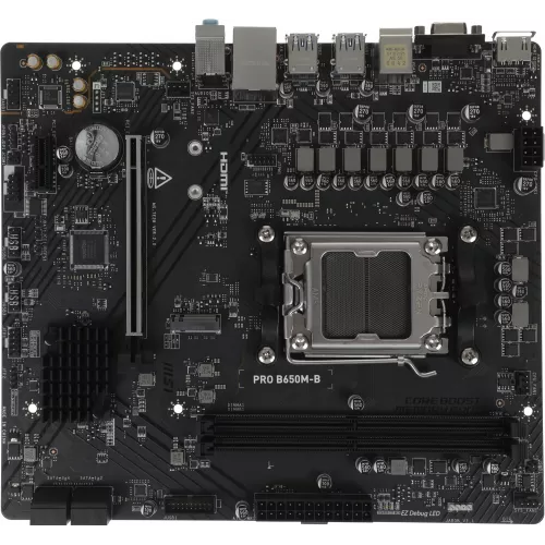 Материнская плата MSI PRO B650M-B Socket AM5 AMD B650 2xDDR5 mATX AC`97 8ch(7.1) 2.5Gg RAID+VGA+HDMI