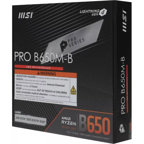 Материнская плата MSI PRO B650M-B Socket AM5 AMD B650 2xDDR5 mATX AC`97 8ch(7.1) 2.5Gg RAID+VGA+HDMI