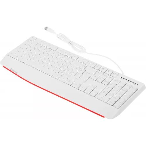 Клавиатура Defender HB-546 белый USB (подставка для запястий) (45547) кабель 1.8м