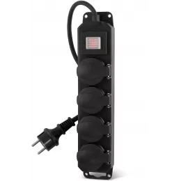 Сетевой фильтр Buro 400MDP-5-B 5м (4 розетки) черный (коробка)