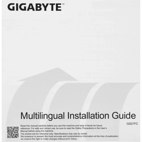 Монитор Gigabyte 27" GS27FC черный VA LED 16:9 HDMI полуматовая 3000:1 250cd 178гр/178гр 1920x1080 180Hz FreeSync Premium DP FHD 4.53кг