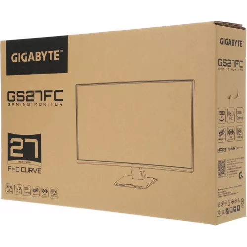 Монитор Gigabyte 27" GS27FC черный VA LED 16:9 HDMI полуматовая 3000:1 250cd 178гр/178гр 1920x1080 180Hz FreeSync Premium DP FHD 4.53кг