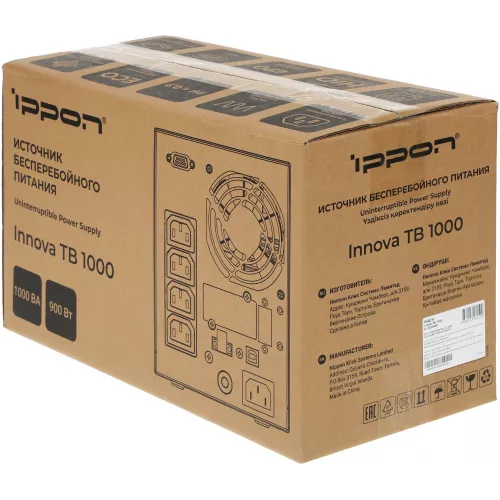 Источник бесперебойного питания Ippon Innova TB 1000 900Вт 1000ВА черный