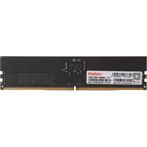 Память DDR5 16GB 5600MHz Kingspec KS5600D5P11016G RTL PC5-44800 CL40 DIMM 288-pin 1.35В single rank Ret