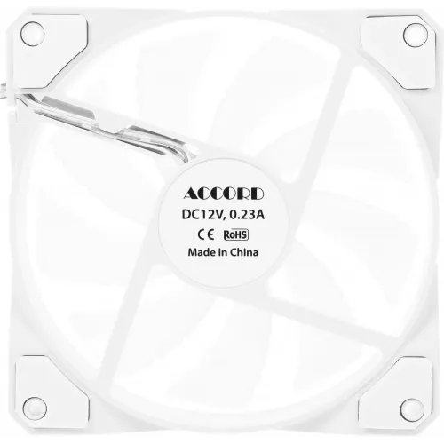 Вентилятор для корпуса Accord ACC-XF12 ARGB 120х120x25 белый 3-pin 20дБ (ACC-XF12 ARGB WHITE) brown box