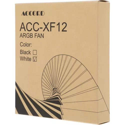 Вентилятор для корпуса Accord ACC-XF12 ARGB 120х120x25 белый 3-pin 20дБ (ACC-XF12 ARGB WHITE) brown box