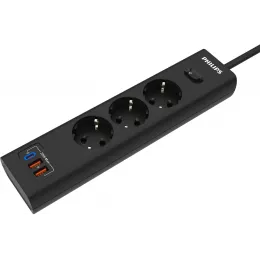 Сетевой фильтр Philips CHP4336BB/51 3м (3 розетки) черный (коробка)